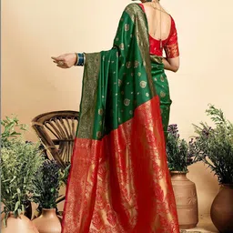 SANISA Woven Design Zari Silk Blend Saree image 4