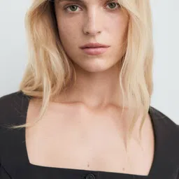 MANGO Square Neck Paneled Crop Blazer image 2