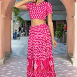 jaipur hand block Printed Stitched Lehenga Choli image 3