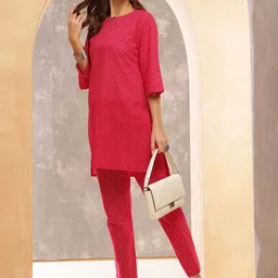 Anouk Women Printed Regular Pure Cotton Kurta with Trousers-picture-36