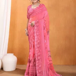 Mitera Mirror Work Pure Georgette Saree-image-38