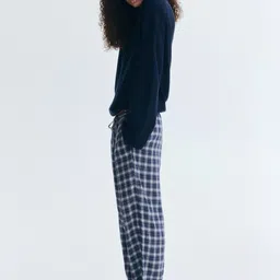 H&M Women Checked Mid Rise Lounge Pants image 5