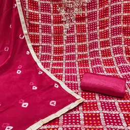 SAINOOR Bandhani Printed Semi-Stitched Dress Material image 2