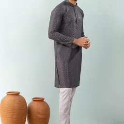 Shiv Leela Men Embroidered Mirror Work Kurta image 5