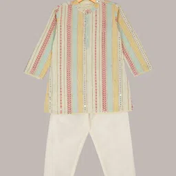 SAKA DESIGNS Boys Ethnic Motifs Embroidered Regular Sequinned Kurta with Pyjamas image 2