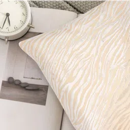 Tesmare Beige Set of 2 Quirky Velvet Square Cushion Covers image 5