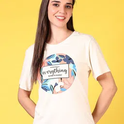 V-Mart Women Printed Extended Sleeves Pockets T-shirt-image-17