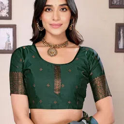 Vastravatika Ethnic Motifs Zari Art Silk Kanjeevaram Saree image 2