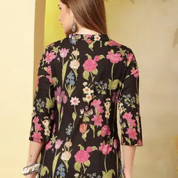 Anouk Rustic Floral Printed Mandarin Collar Cotton Top image 2