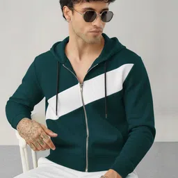 Try This Colourblocked Hooded Regular Sleeves T-shirt-picture-20