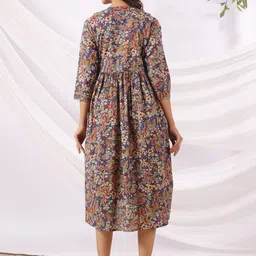 CRAFIQA Ethnic Motifs Print Maternity Fit & Flare Dress image 2