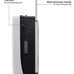 Nasher Miles Dubai TSA Lock Hard-Sided Polypropylene Check-in Large White Black Suitcase image 3