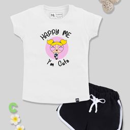 YK X Minute Mirth Girls Pure Cotton Powerpuff Girls Printed T-shirt with Shorts-picture-27