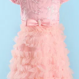 Mark & Mia Girl Round Neck Puff Sleeves Tulle Fit and Flare Dress image 2