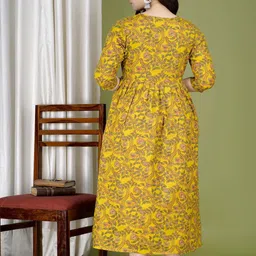 Nevisha Style Women Floral Printed Thread Work Floral Maternity Anarkali Kurta image 3