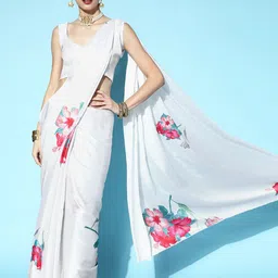 KIMISHA Floral Satin Saree-image-84