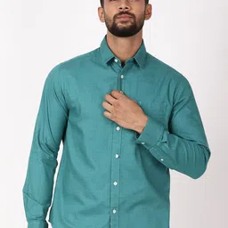 Indian Terrain Classic Slim Fit Geometric Printed Spread Collar Cotton Casual Shirt-picture-33