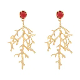 QUECY Leaf Shaped Drop Earrings-picture-23