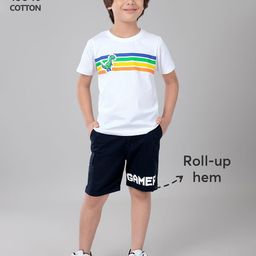 Hopscotch Boys White Pure Cotton Printed Clothing Set-picture-14