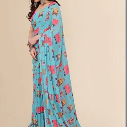Winza Designer Poly Georgette Chanderi Saree image 5