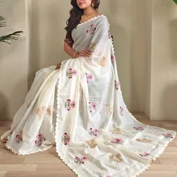 Mameraa Floral Embroidered Art Silk Saree image 4