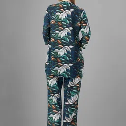 TITTLI Pack Of 2 Floral Printed Mandarin-Neck Tunic With Trousers Co-Ords image 4