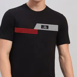 SWAGNOX Men Striped Round Neck Cotton T-shirt image 4