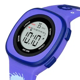 EWWE Unisex Kids Printed Dial & Straps Digital Multi Function Watch 2207 Square-Lavender image 5