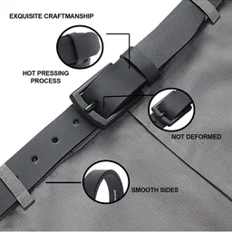 Provogue Men Textured Leather Reversible Formal Belt image 4