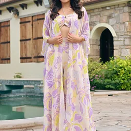 Ordinaree Printed Top With Palazzos & Shrug Co-ords-picture-29