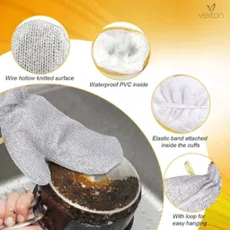 nksnimystore Silicon Dishwashing Hand Gloves for Kitchen Wet and Dry Disposable Glove Set image 2