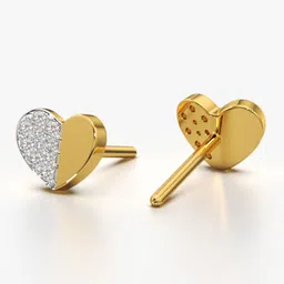 KYMEE 18K Gold Plated Vermeil Minimalist Heart Shaped Studs Earrings image 4