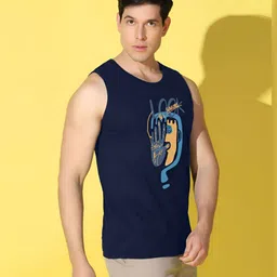 SLOWLORIS Pack Of 2 Printed Scoop Neck Gym Vests image 3