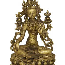 Exotic India Gold-Toned Buddha Idol Showpiece image 1