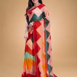 Rani Saahiba Leheriya Printed Saree image 2
