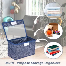 Aura Navy Blue & Grey 2 Pcs Flower Storage Box Multi-Utility Organisers image 3