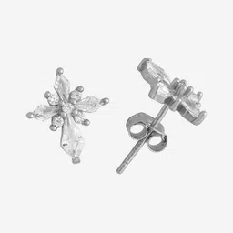 Kushal's Fashion Jewellery 92.5 Sterling Silver Classic Artificial Stones Studs image 2