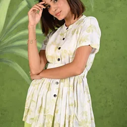 AC&F Printed Frock Style Tunic & Trousers Co-Ord Set image 3