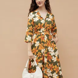 Colour Me by Melange Women Floral Printed Shirt Dress-image-10