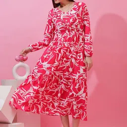 SHEETAL Associates Printed Fit & Flare Maxi Dress image 5