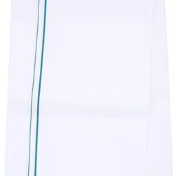 kkv White Half Sleeve Shirt With Fancy Border Single 4 Mulam (2 Meters) Solid Men Dhoti image 3