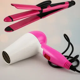 APNA STORE Professional Prefect Hair Styling Set (Combo of 3 Hair Care Items) Hair Dryer 2 in 1 as Curler + Hair Straightener-image-31