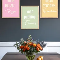 Kotart Brown & Pink 3 Pieces Wooden Abstract Wall Arts image 5