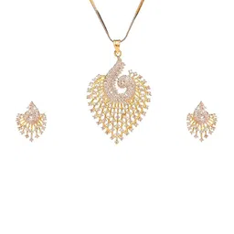 Sitashi Gold-Plated Alloy Pendant & Earrings-image-43