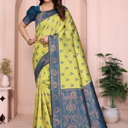 Snofi Creation Women Ethnic Motifs Woven Design Zari Kanjeevaram Saree-picture-26