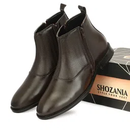 SHOZANIA Men Round-Toe Chelsea Boots image 2