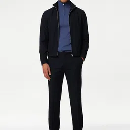 Marks & Spencer Men Geometric Colourblocked Lightweight Sporty Jacket with Embroidered image 5