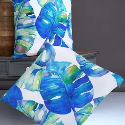 Myntra Elegant Homes Set of 2 Blue & White Floral 16'' x 16'' Cushion Cover-image-52