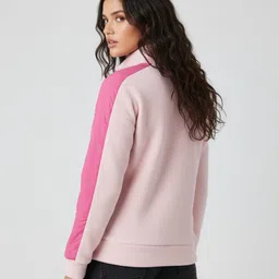 glitchez Mock Collar Fleece Pullover with Side stripes image 2