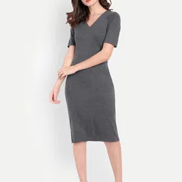 FairLeaf Women Solid Sheath Dress-image-39